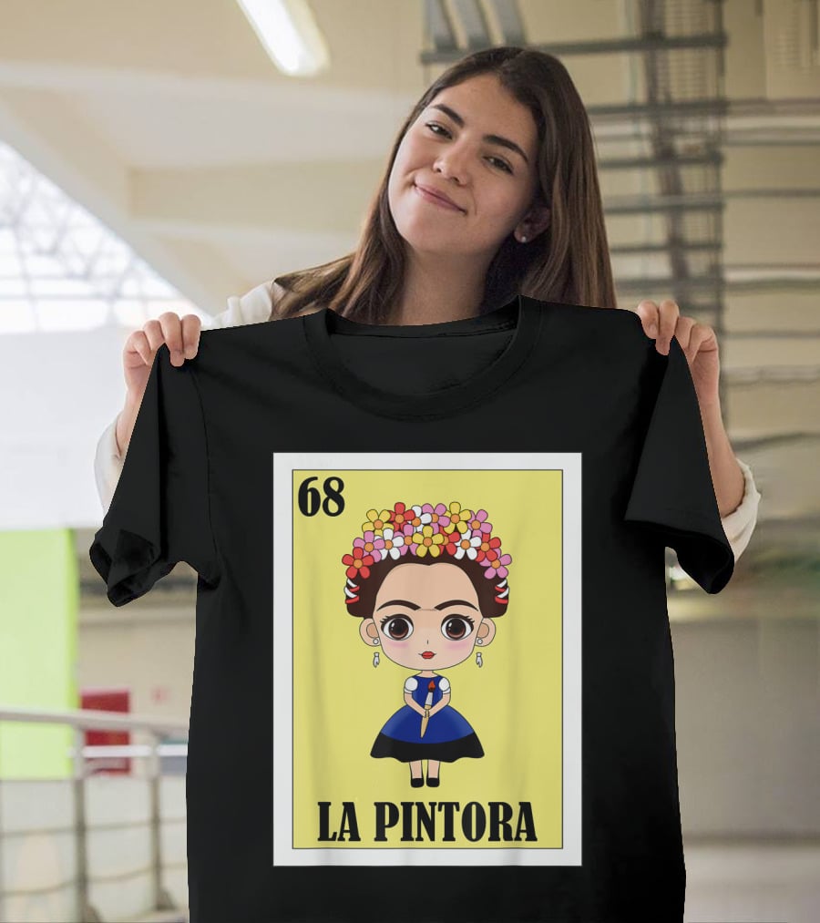 Loteria 68 La Pintora Mexican Graphic Icon T-Shirt