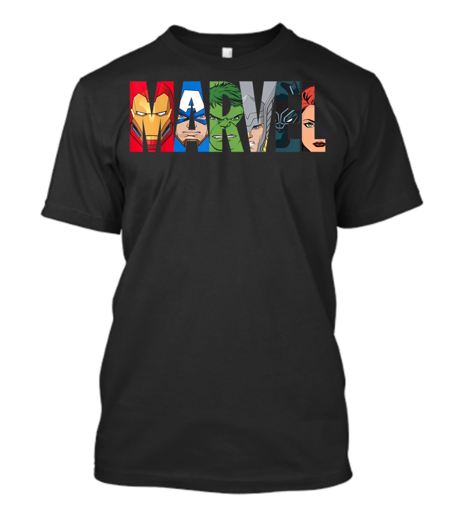 Marvel Avengers Iron Man Captain America Hulk Thor Black Widow Panther T-Shirt