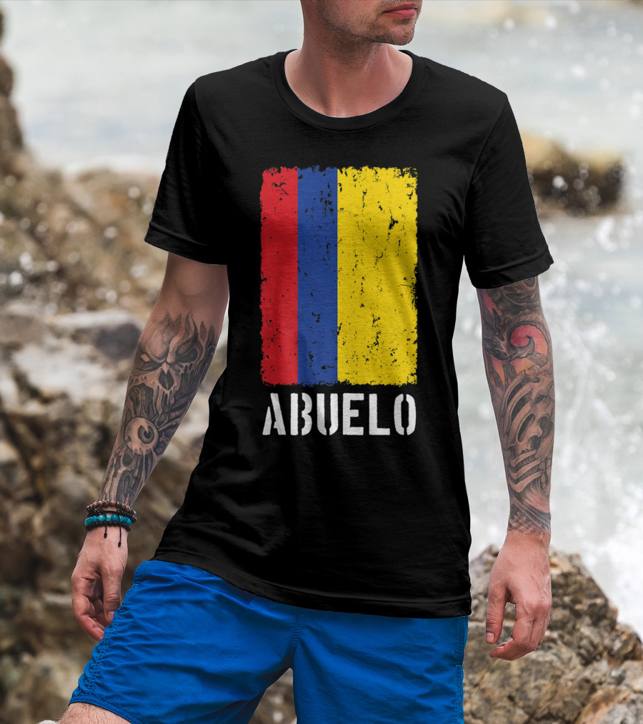 Colombian Grandpa Abuelo Colombia Flag T-Shirt