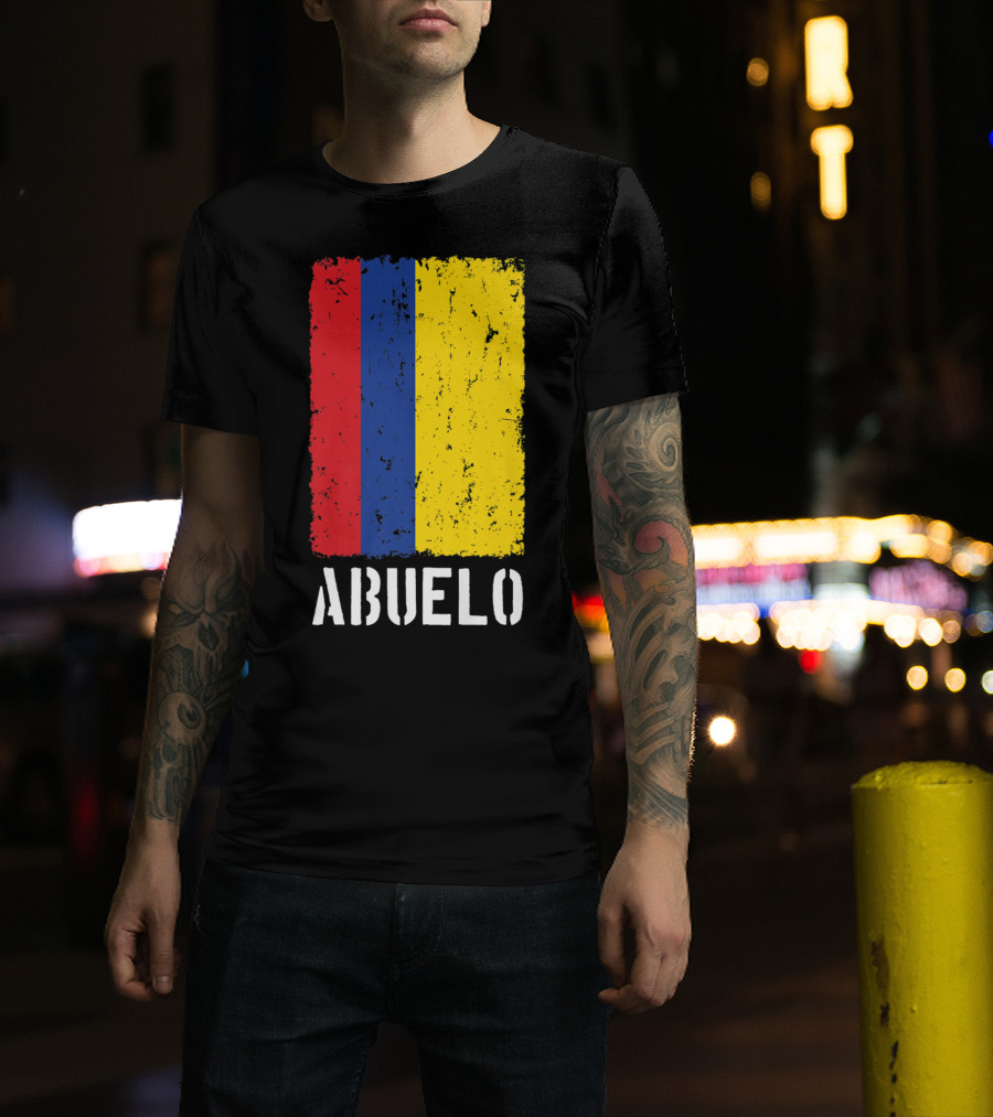 Colombian Grandpa Abuelo Colombia Flag T-Shirt