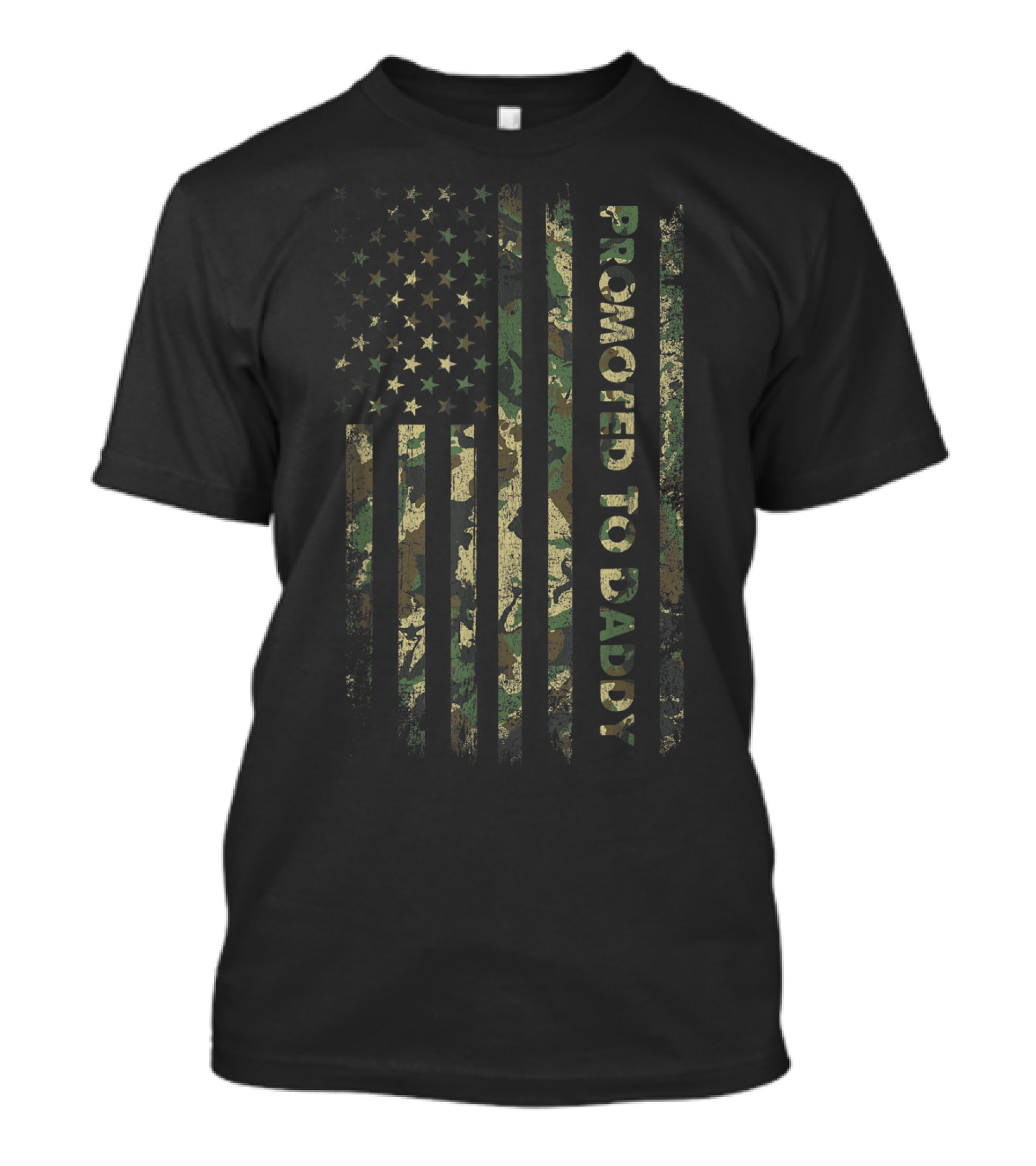 Promoted To Daddy American Flag Camo Fathers Mens T-Shirt