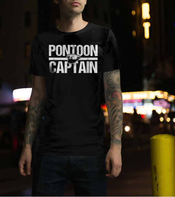 Pontoon Captain Nautic Tri Toons Family Boat Hat T-Shirt