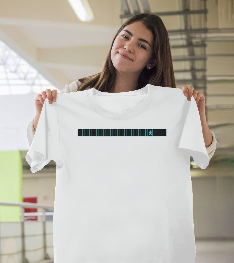 Pac-Man Running Marathon Pixel Human Progress Bar T-Shirt