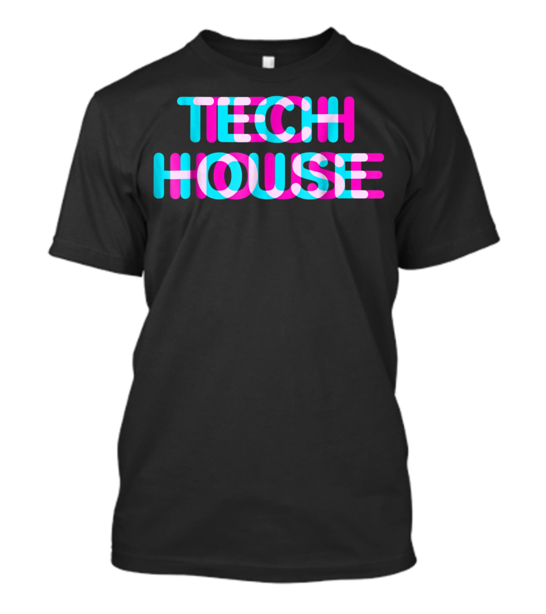 Tech House 3D Discotheque Music Retro Neon T-Shirt