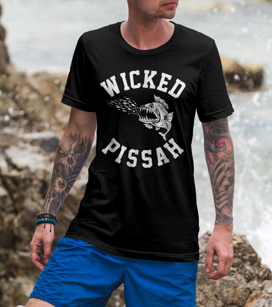 Wicked Pissah Funny Boston Slang Fish T-Shirt