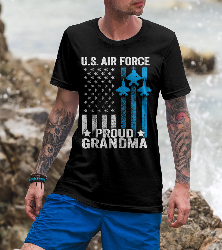 U.S. Air Force Proud Grandma Stars And Jets USAF T-Shirt