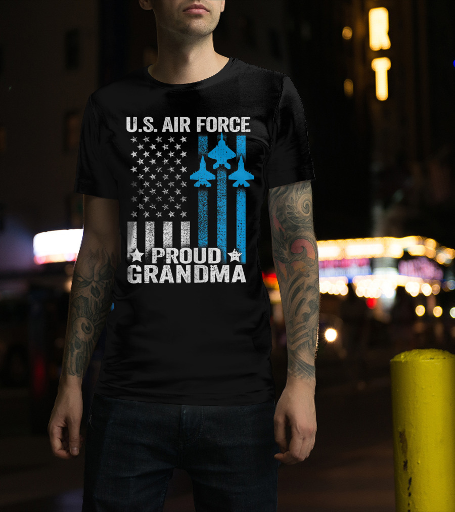 U.S. Air Force Proud Grandma Stars And Jets USAF T-Shirt