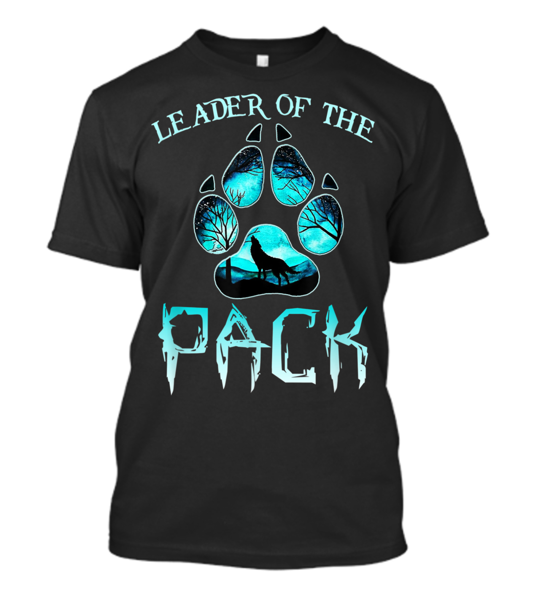 Leader Of The Pack Howling Wolf Silhouette In Pawprint For Dog And Pet Lovers T-Shirt