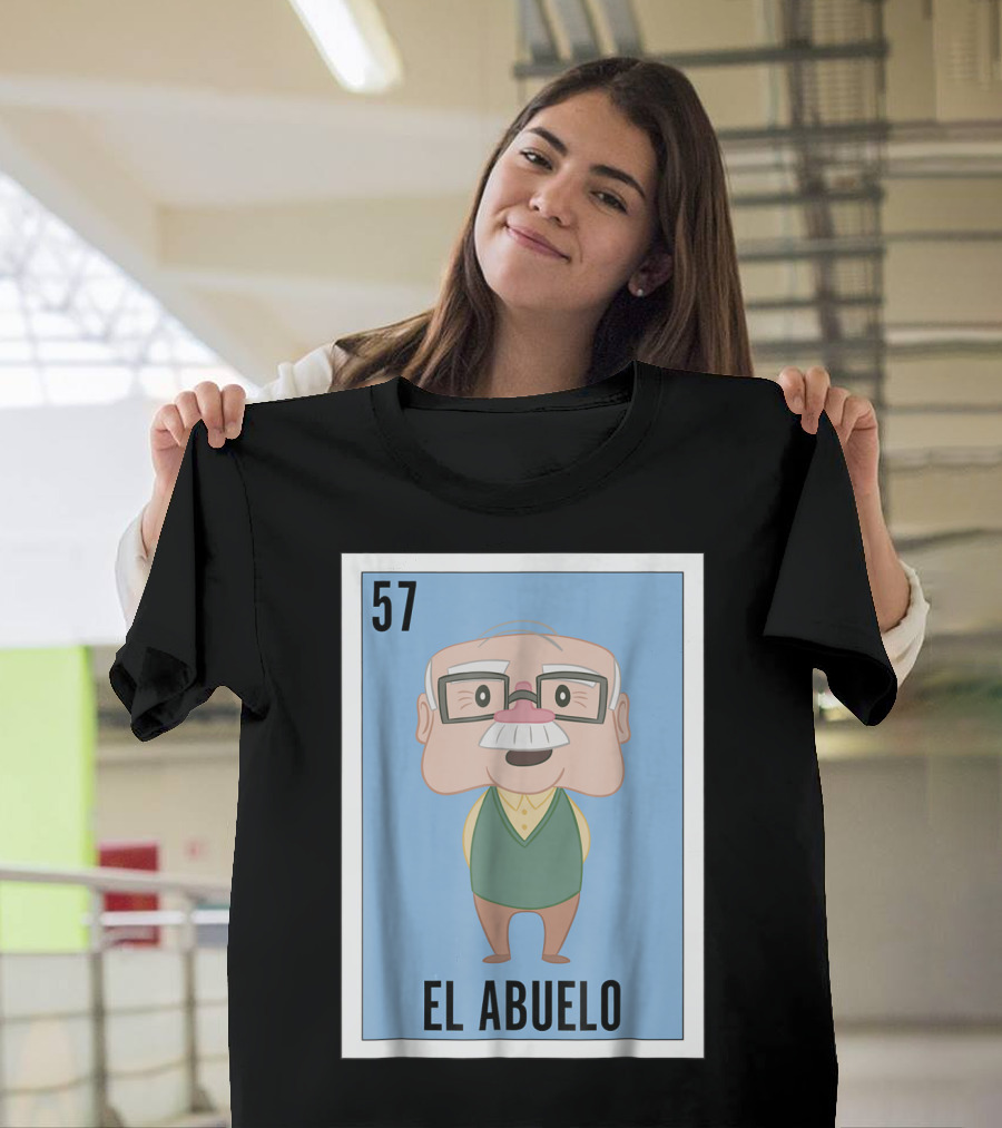 Mens Mexican Loteria El Abuelo 57 T-Shirt