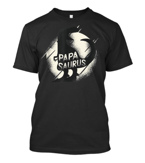 Papasaurus Papa Dinosaur Silhouette Moon T-Shirt