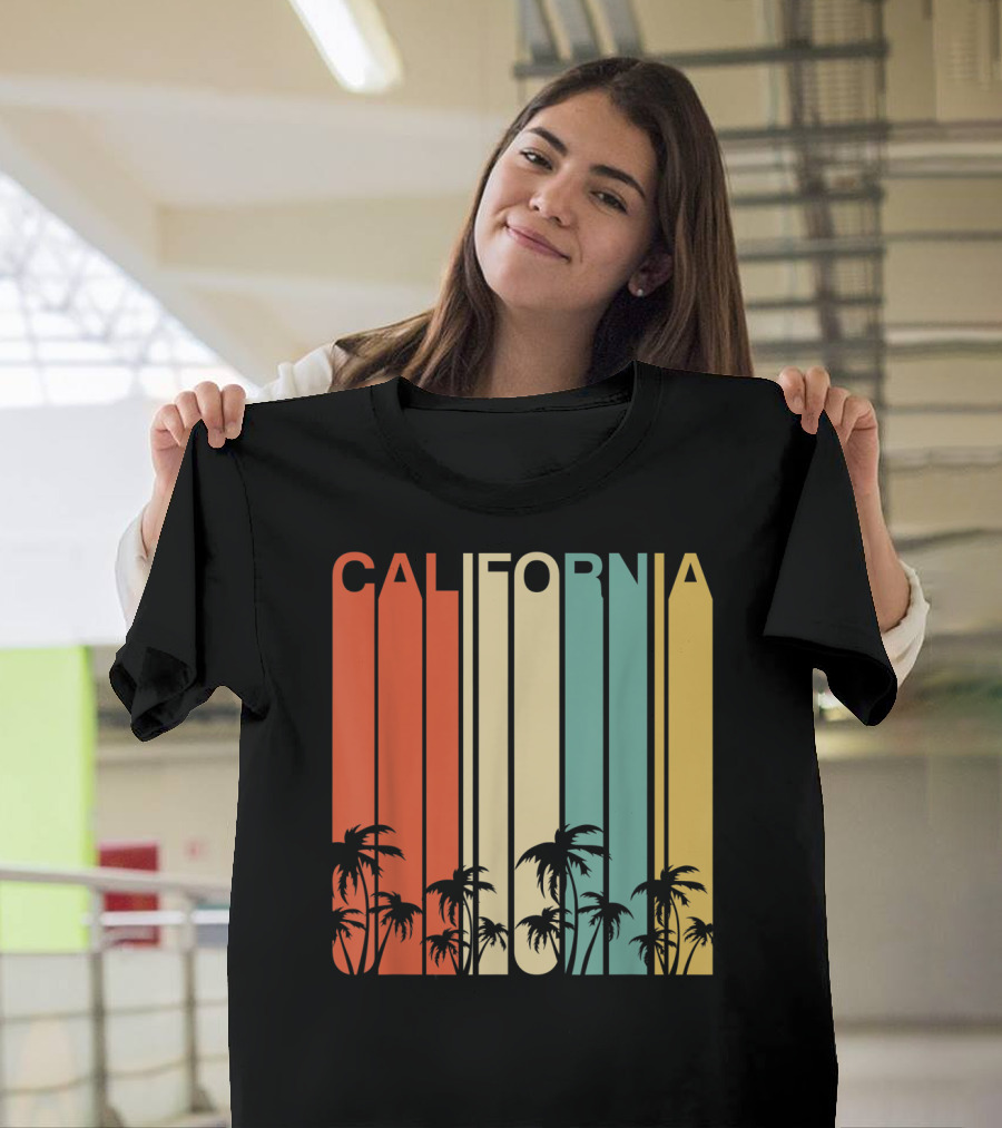 California Retro Surf Vintage 80s Beach Palms T-Shirt