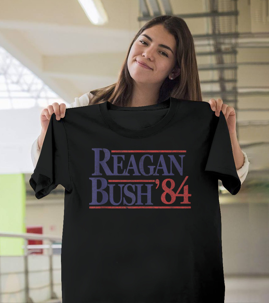 Reagan Bush '84 Retro Republican Campaign T-Shirt