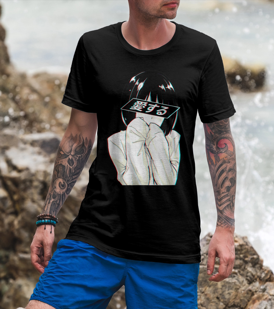 Sad Anime Girl Ai Suru Trashy Waifu Clothing Anime T-Shirt