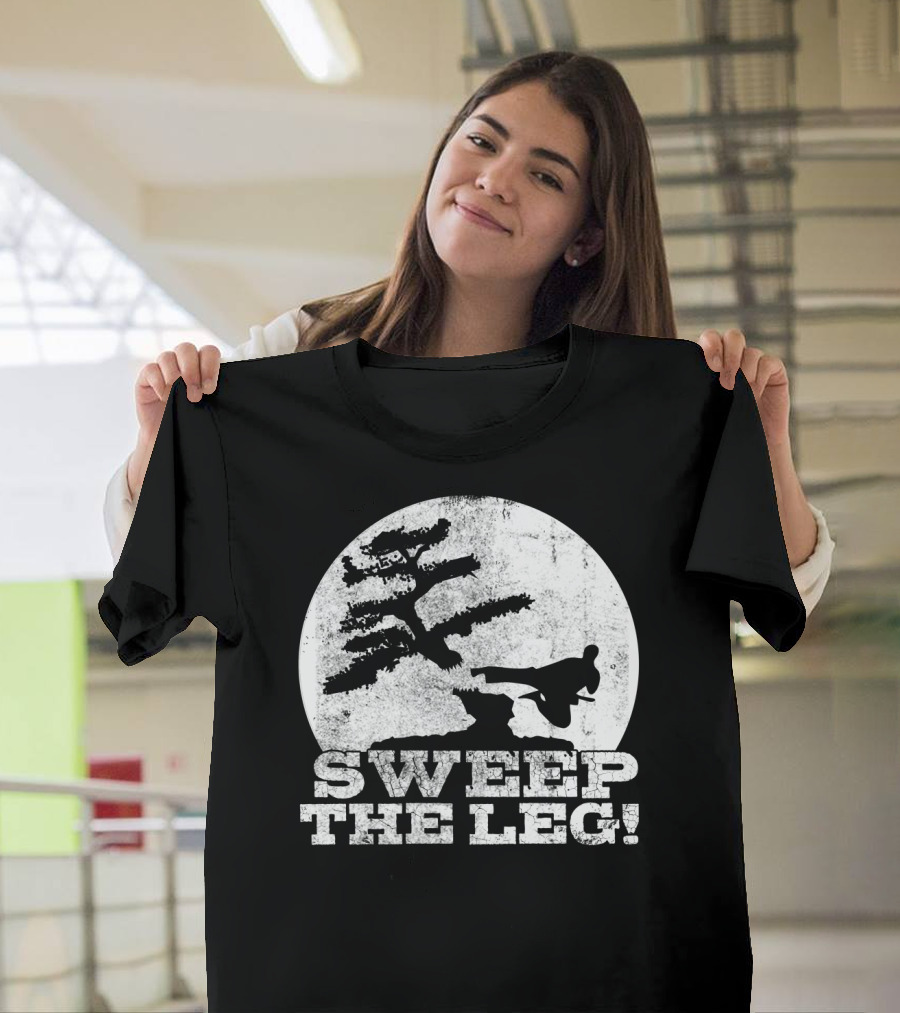 Sweep The Leg Karate Silhouette Bonsai Moon T-Shirt
