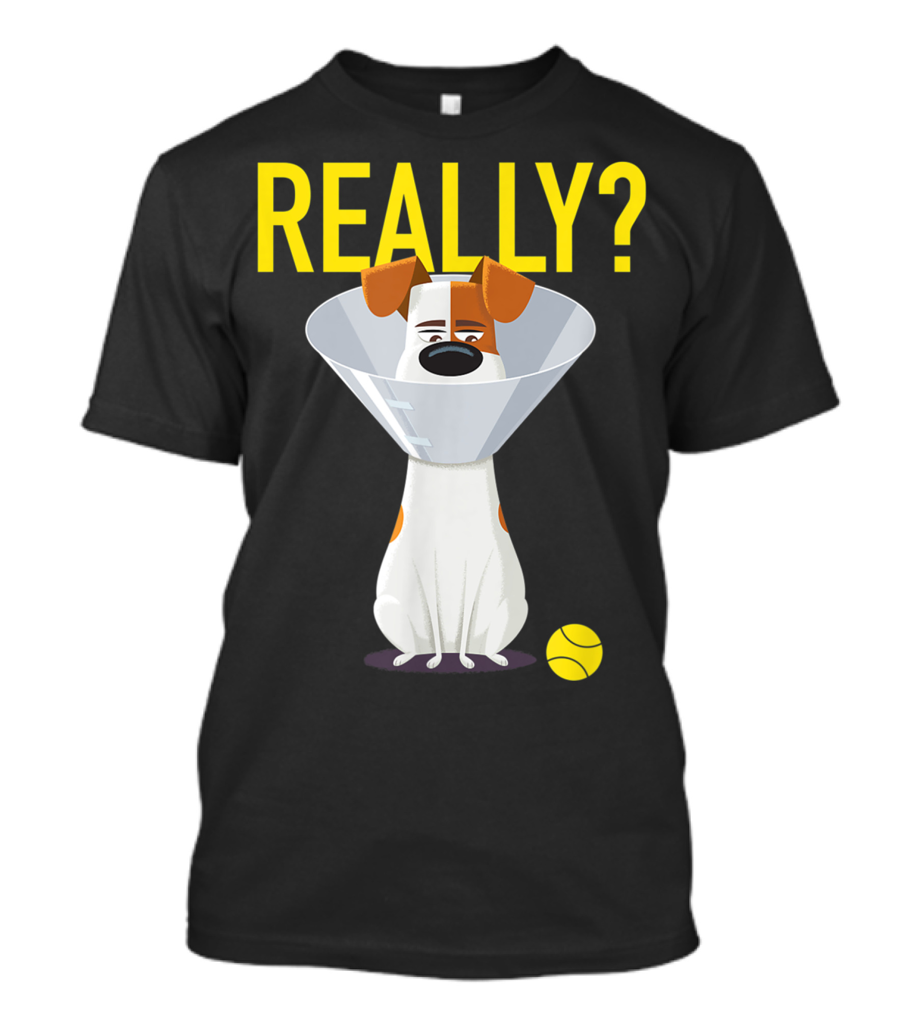 The Secret Life Of Pets 2 Max Really? Ball Cone Collar T-Shirt