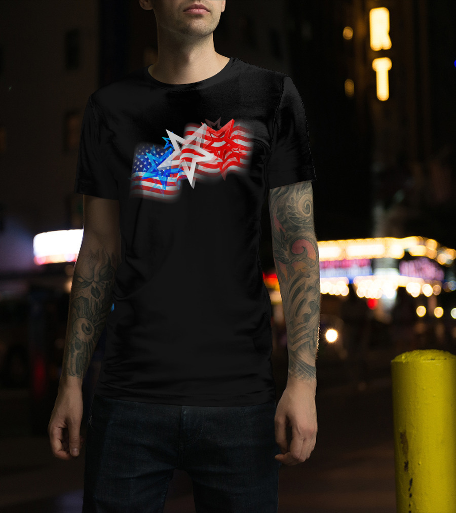 US Flag Patriotic American Stars And Stripes Iconic T-Shirt