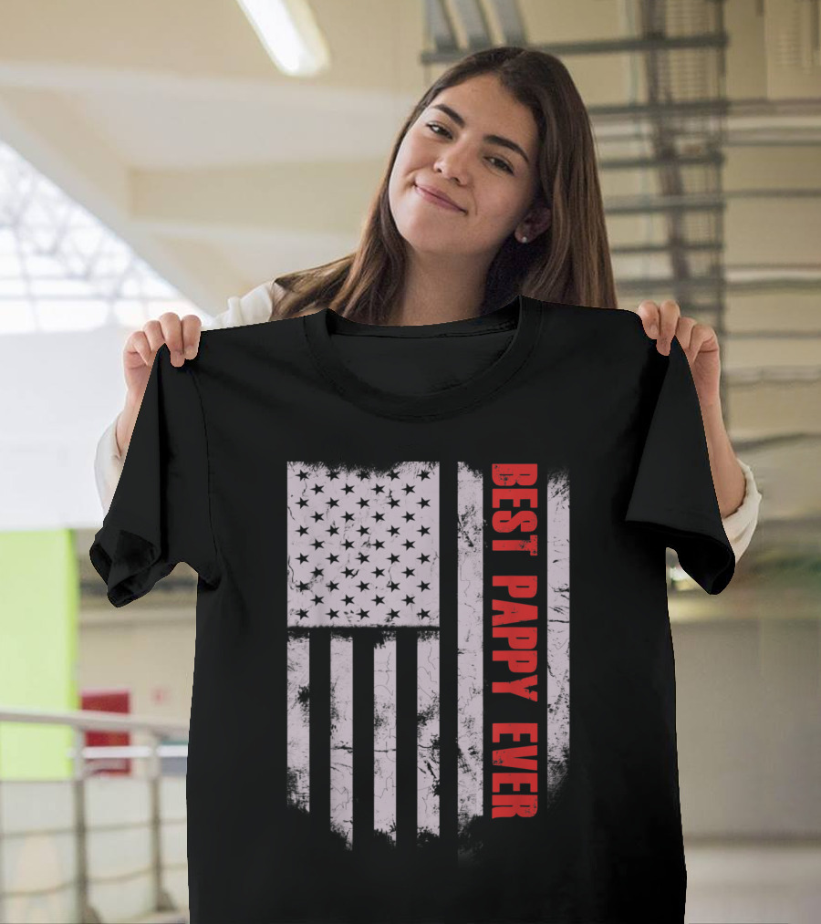 Best Pappy Ever Vintage American Flag T-Shirt