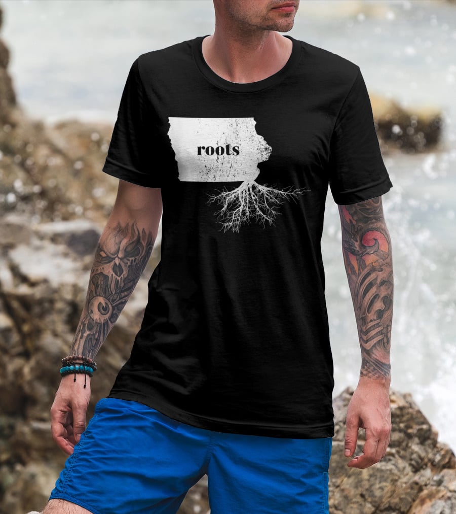 Iowa Roots State Map Men Kids Home Connection T-Shirt