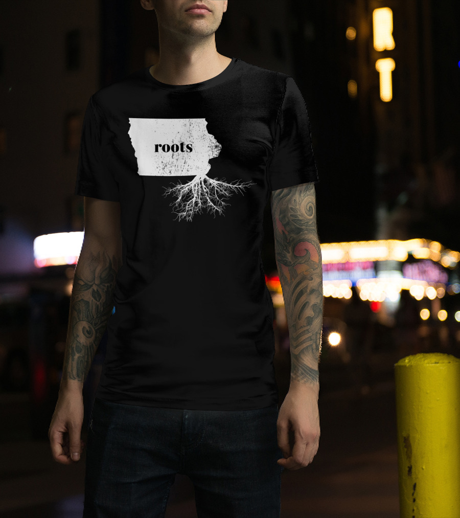 Iowa Roots State Map Men Kids Home Connection T-Shirt
