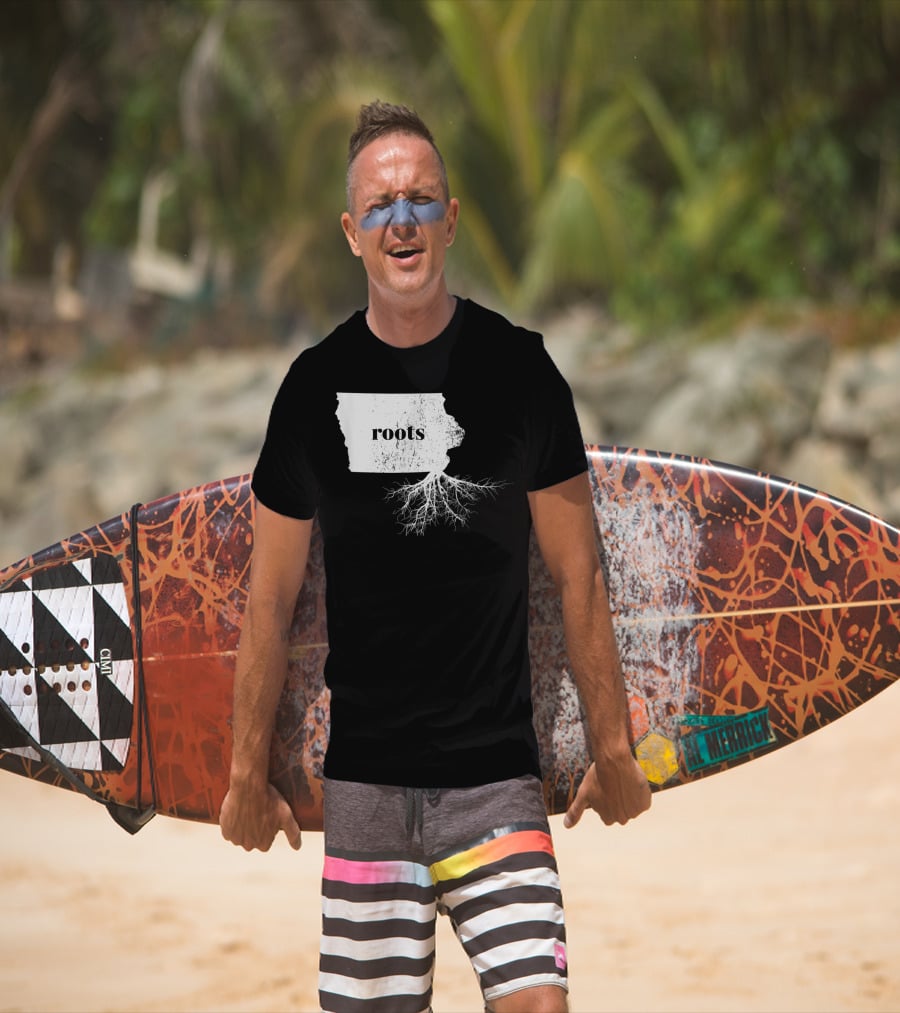 Iowa Roots State Map Men Kids Home Connection T-Shirt