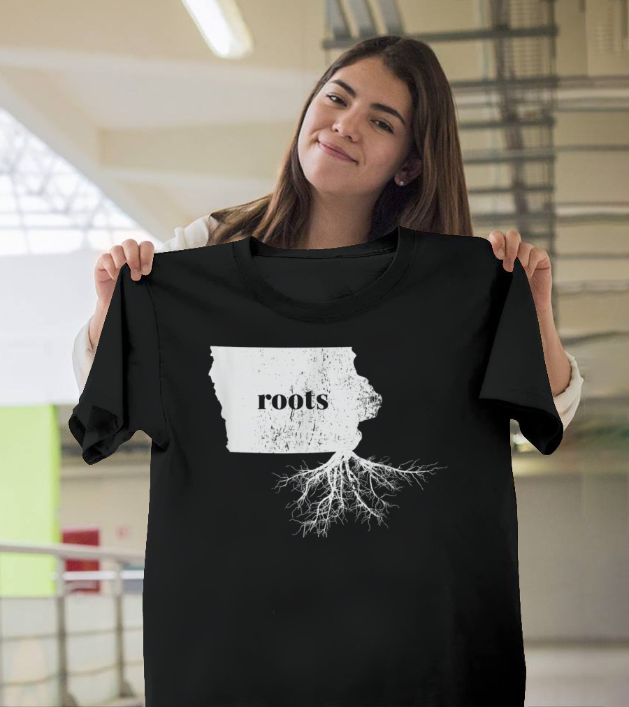Iowa Roots State Map Men Kids Home Connection T-Shirt