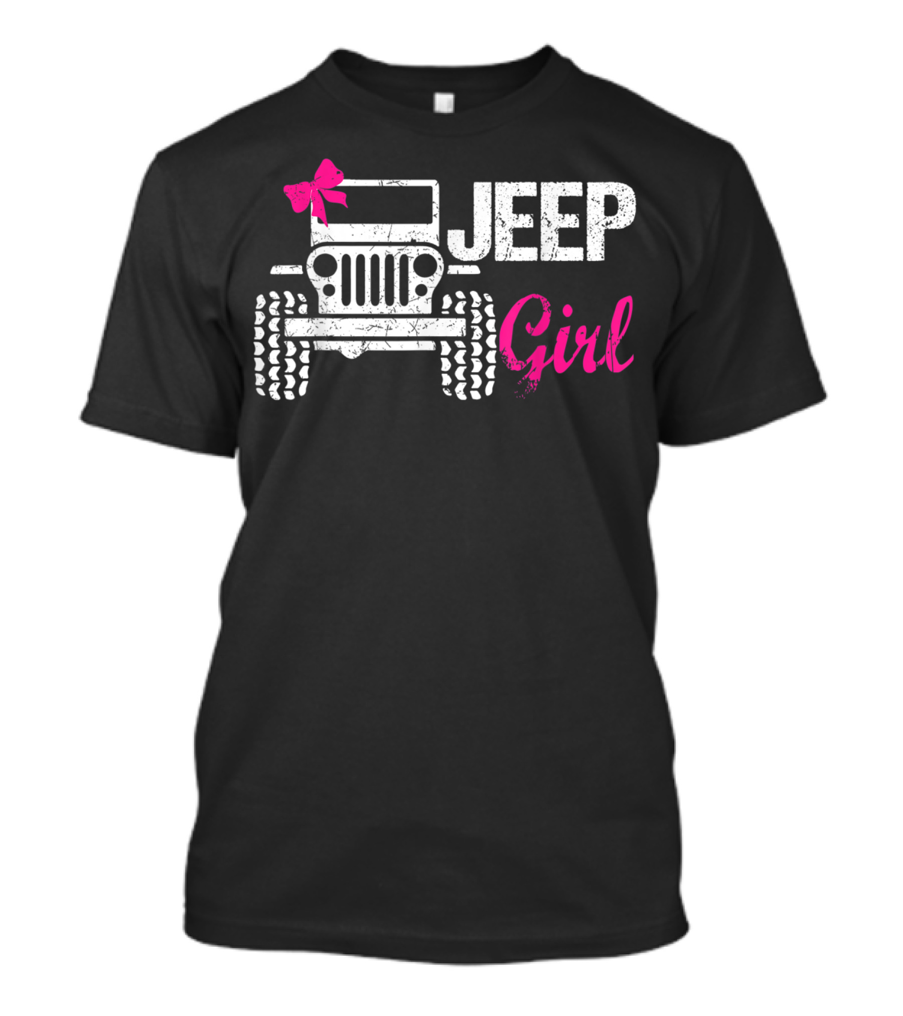 Jeep Girl Offroad Funny Men Women Kids Jeeps's With Pink Bow T-Shirt
