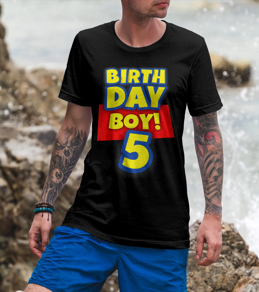 Birthday Boy 5 Year Old Toy Story Kids T-Shirt