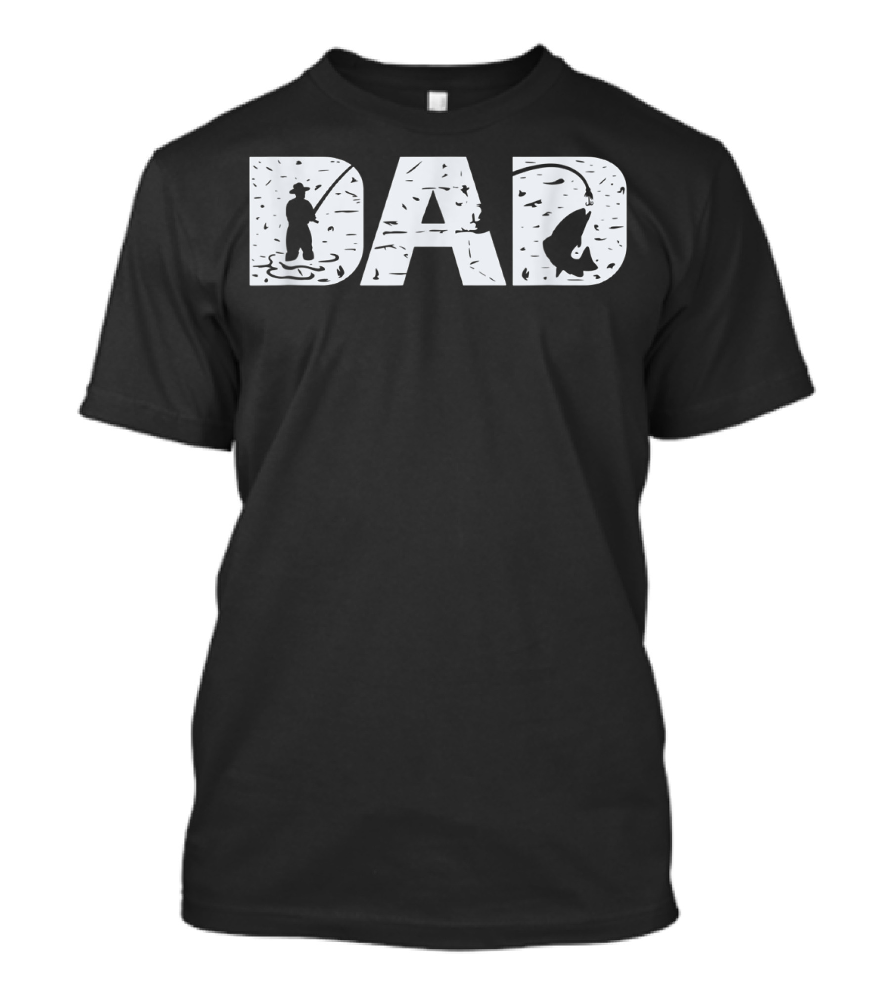 Dad Fishing Silhouette Great Father's Day T-Shirt