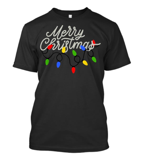 Merry Christmas Lights Colorful Bulbs T-Shirt