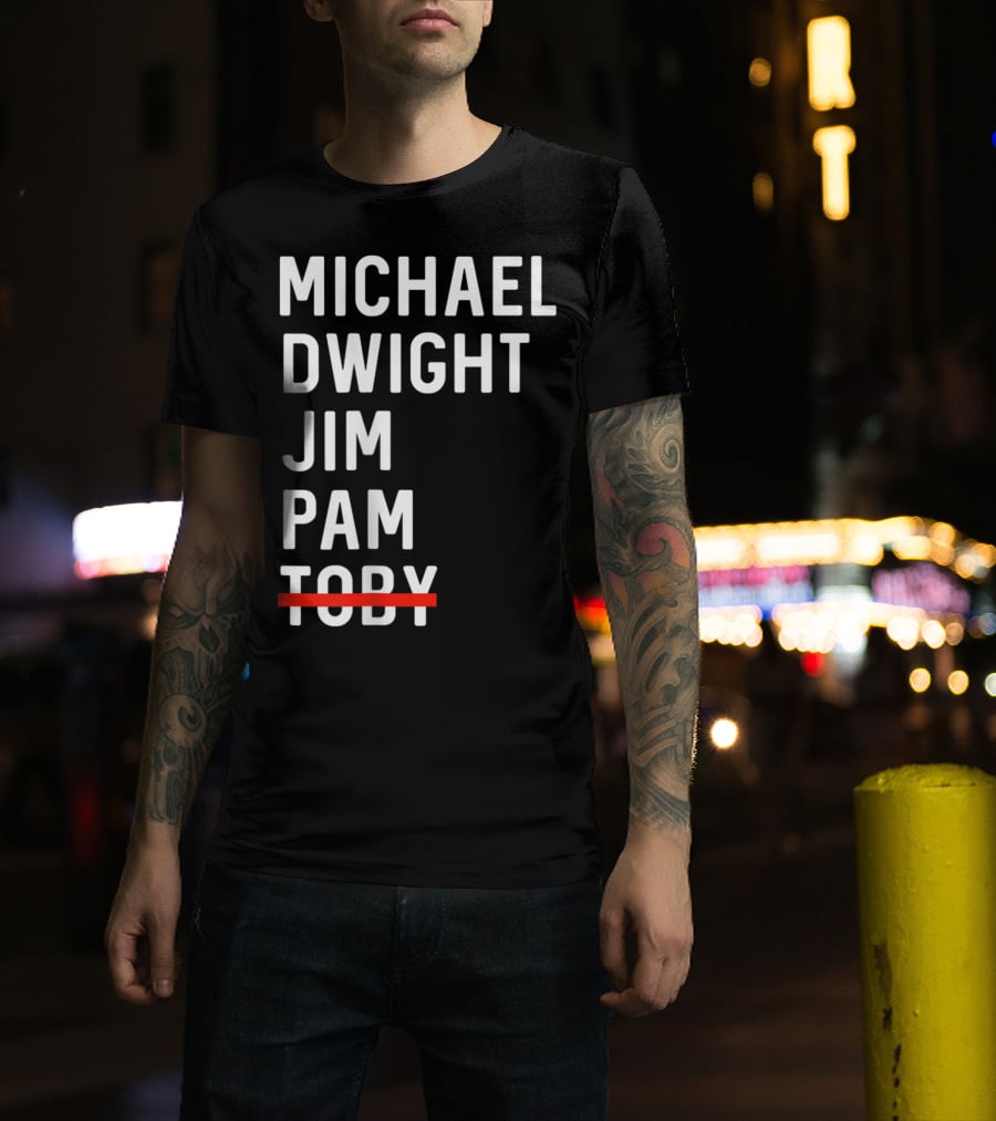 Michael Dwight Jim Pam Toby Crossed Out T-Shirt