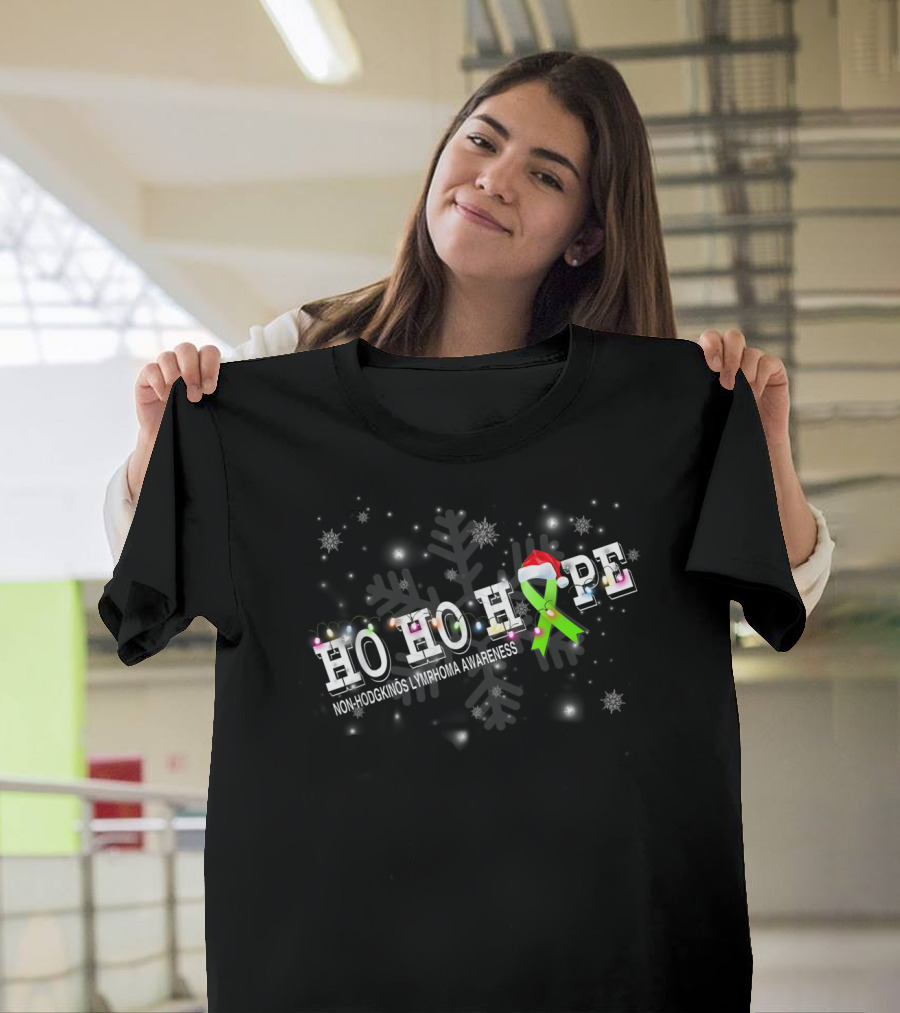 HO HO HOPE Non-Hodgkin's Lymphoma Awareness Christmas T-Shirt