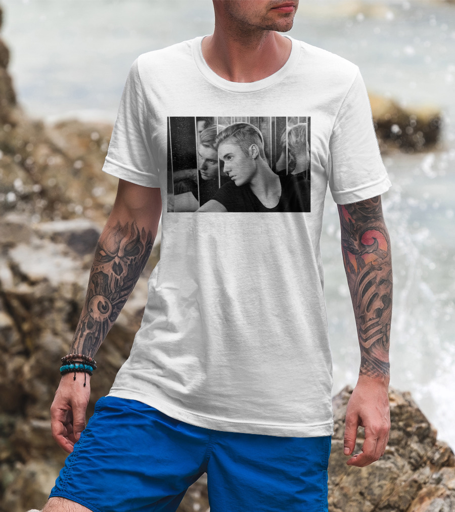 Justin Bieber Reflection Mirror Photography T-Shirt