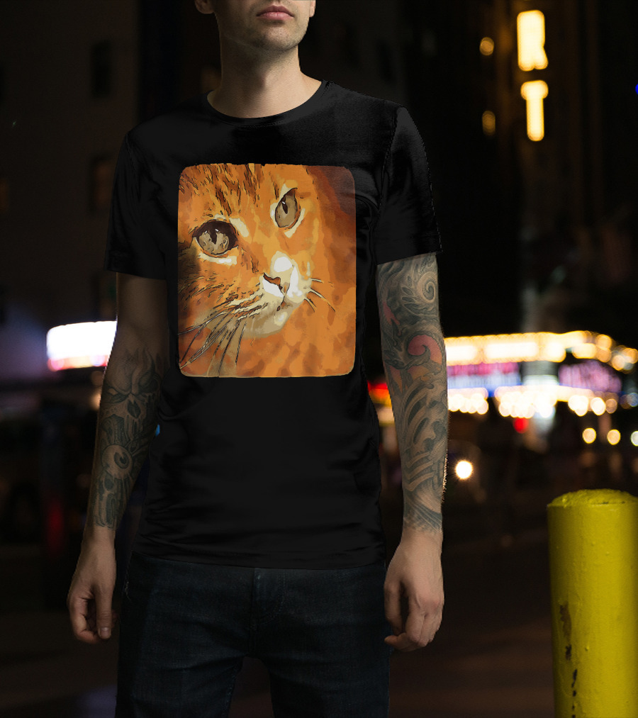 Orange Tabby Cat Face T-Shirt