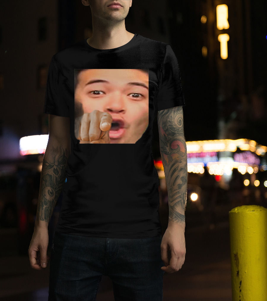 Pogyou Corner Emote Pointing Face Twitch Reaction T-Shirt