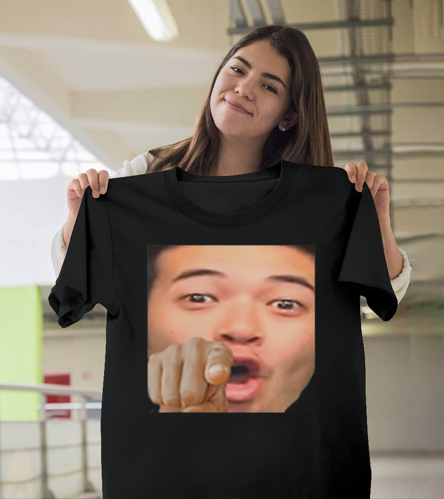 Pogyou Corner Emote Pointing Face Twitch Reaction T-Shirt