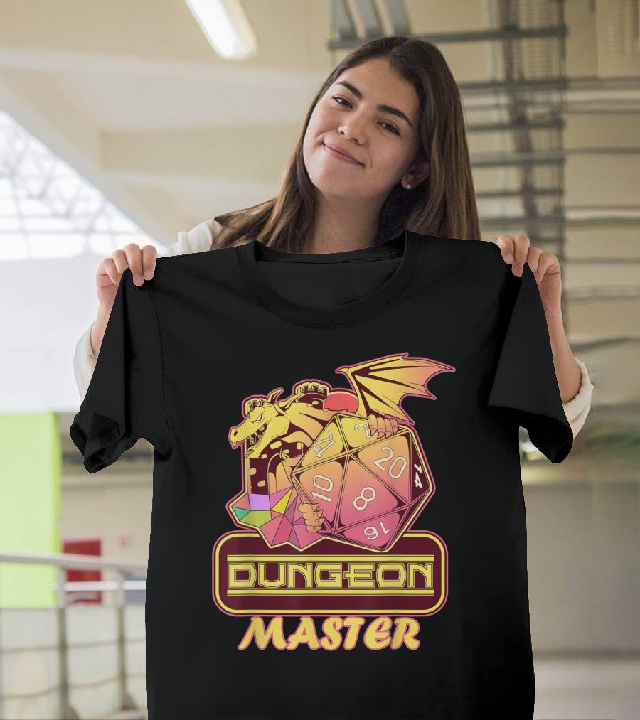 Dungeon Master Retro Tabletop Gaming Vintage Dragon Dice T-Shirt