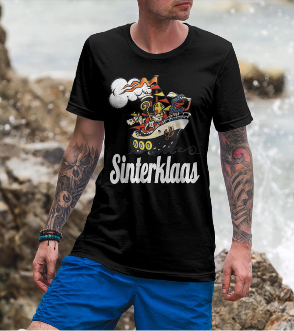Sinterklaas Funny Sinterklaasboot With Zwarte Piet T-Shirt