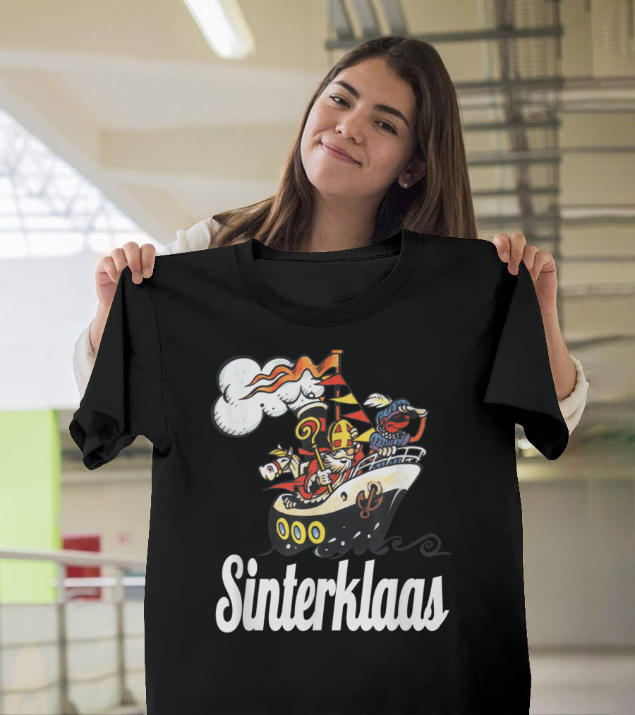Sinterklaas Funny Sinterklaasboot With Zwarte Piet T-Shirt