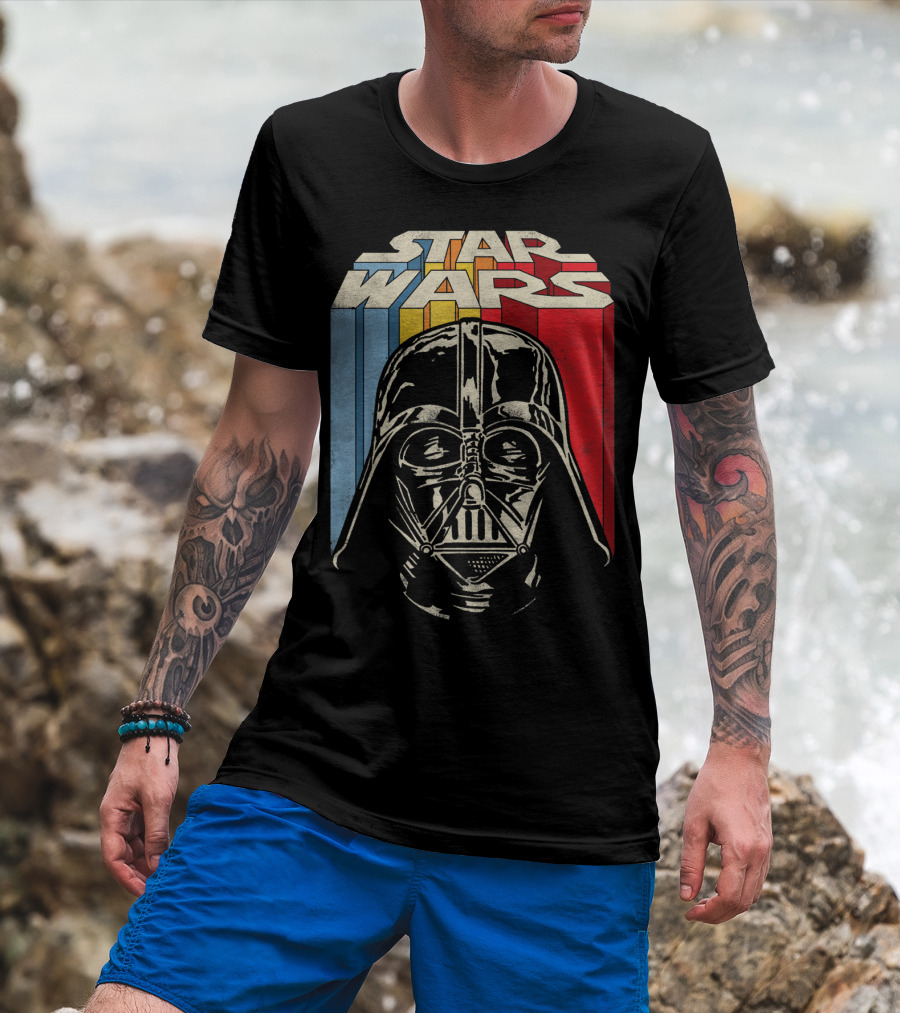 Star Wars Darth Vader Vintage Retro Stripes T-Shirt