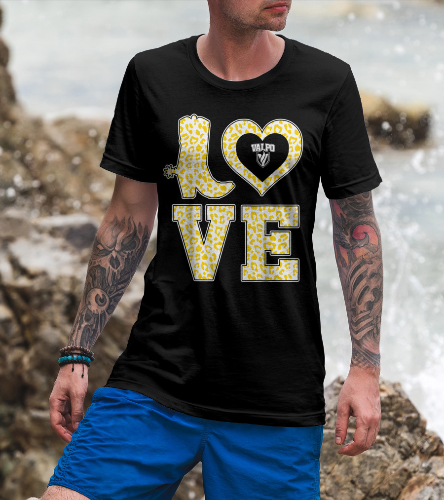 Valparaiso Crusaders Valpo Leopard Love Boot T-Shirt