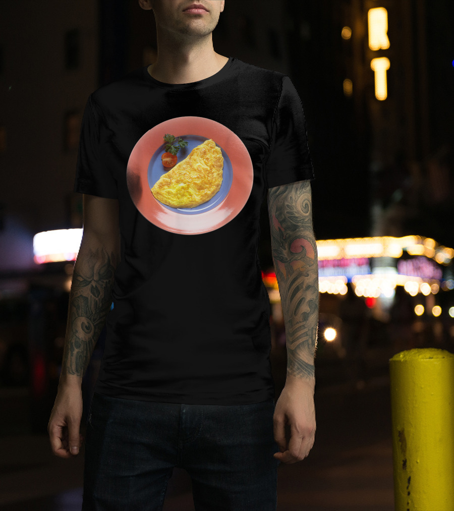 Egg Omelette On Colorful Plate T-Shirt