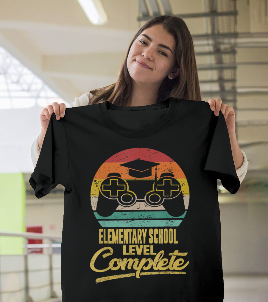 Elementary School Level Complete Last Day of School Gaming Graduation T-Shirt