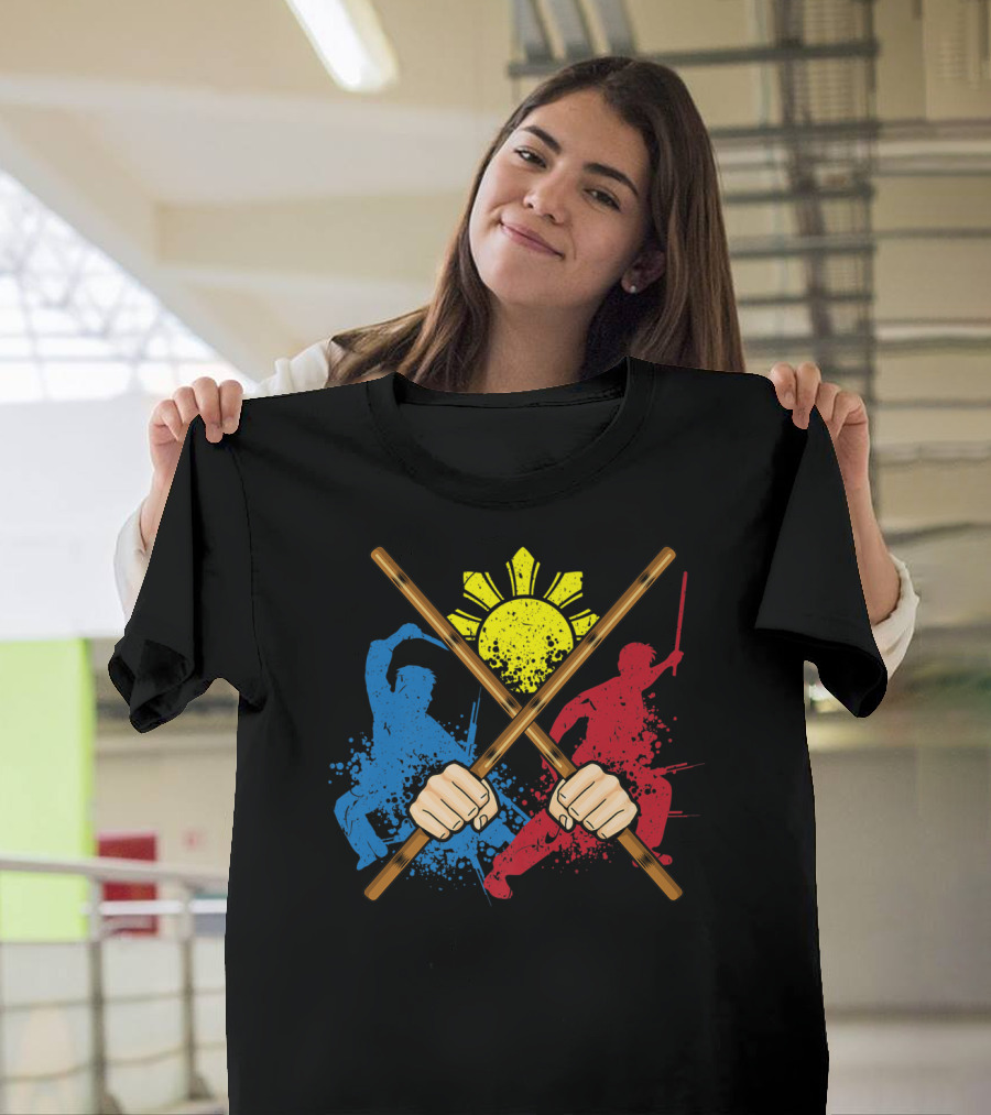 Eskrima Arni Kali Martial Arts Filipino Sun Symbol Warriors T-Shirt