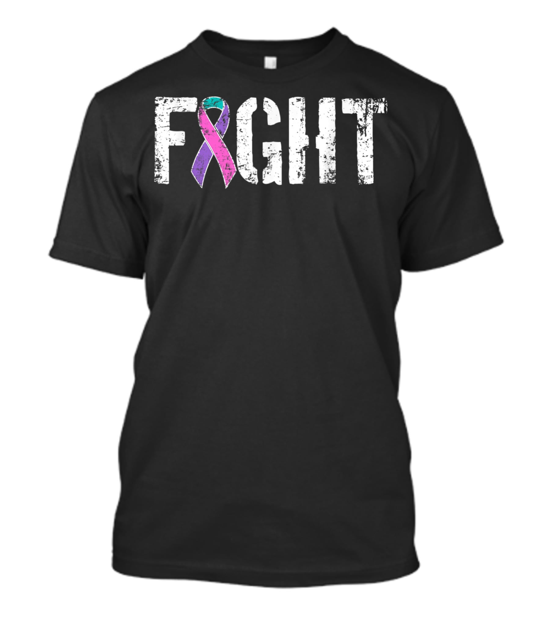 Fight Thyroid Cancer Military Style Awareness Ribbon FIGHT T-Shirt