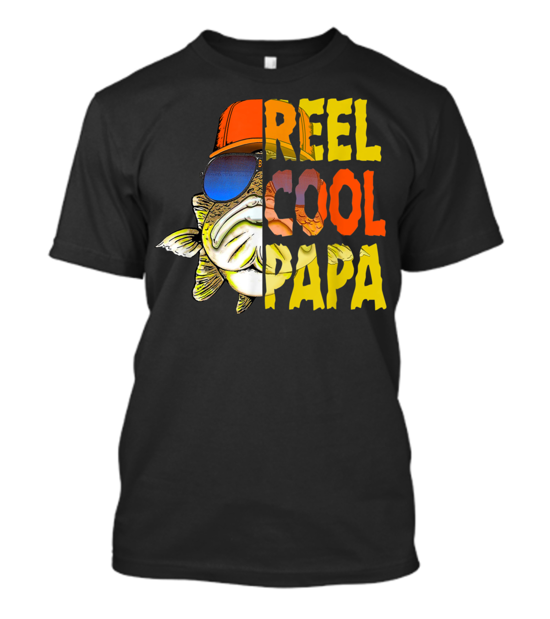 Reel Cool Papa Fishing Fish With Sunglasses And Hat T-Shirt