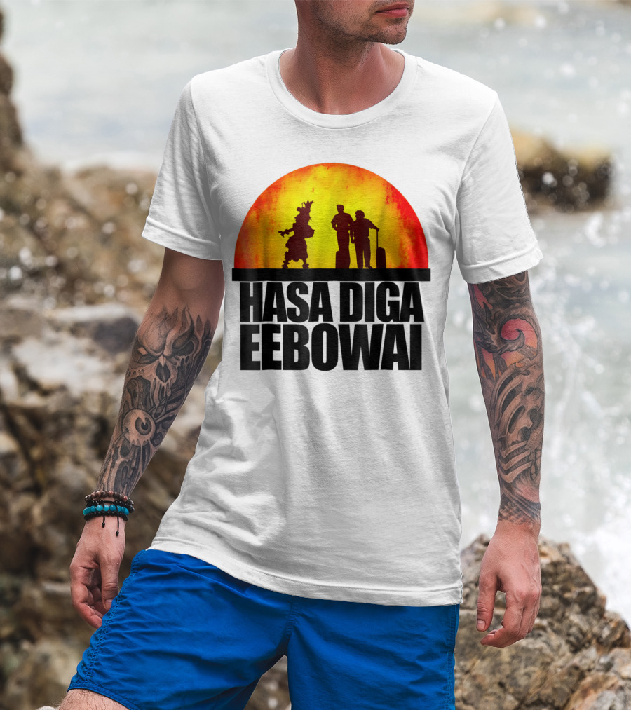 Hasa Diga Eebowai Cultural Travel Silhouette Sunset Scene T-Shirt