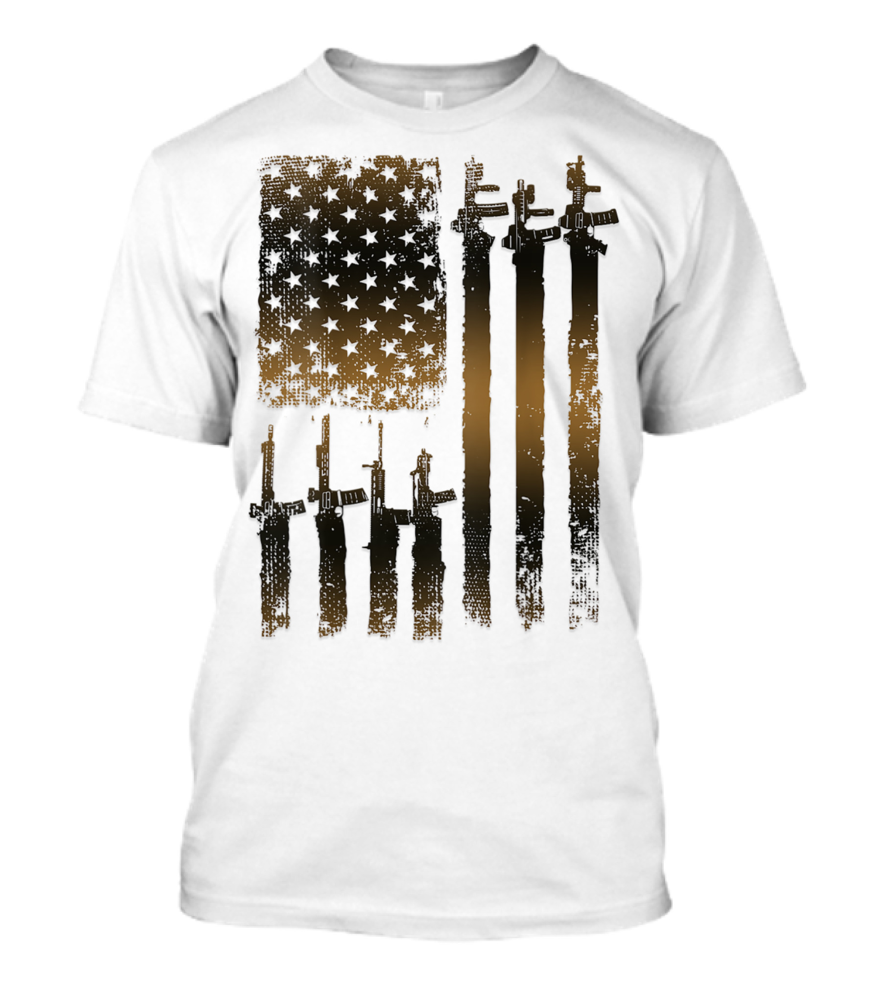 I Love Guns Black Rifle Coffee WomenBack American Flag Rifle T-Shirt