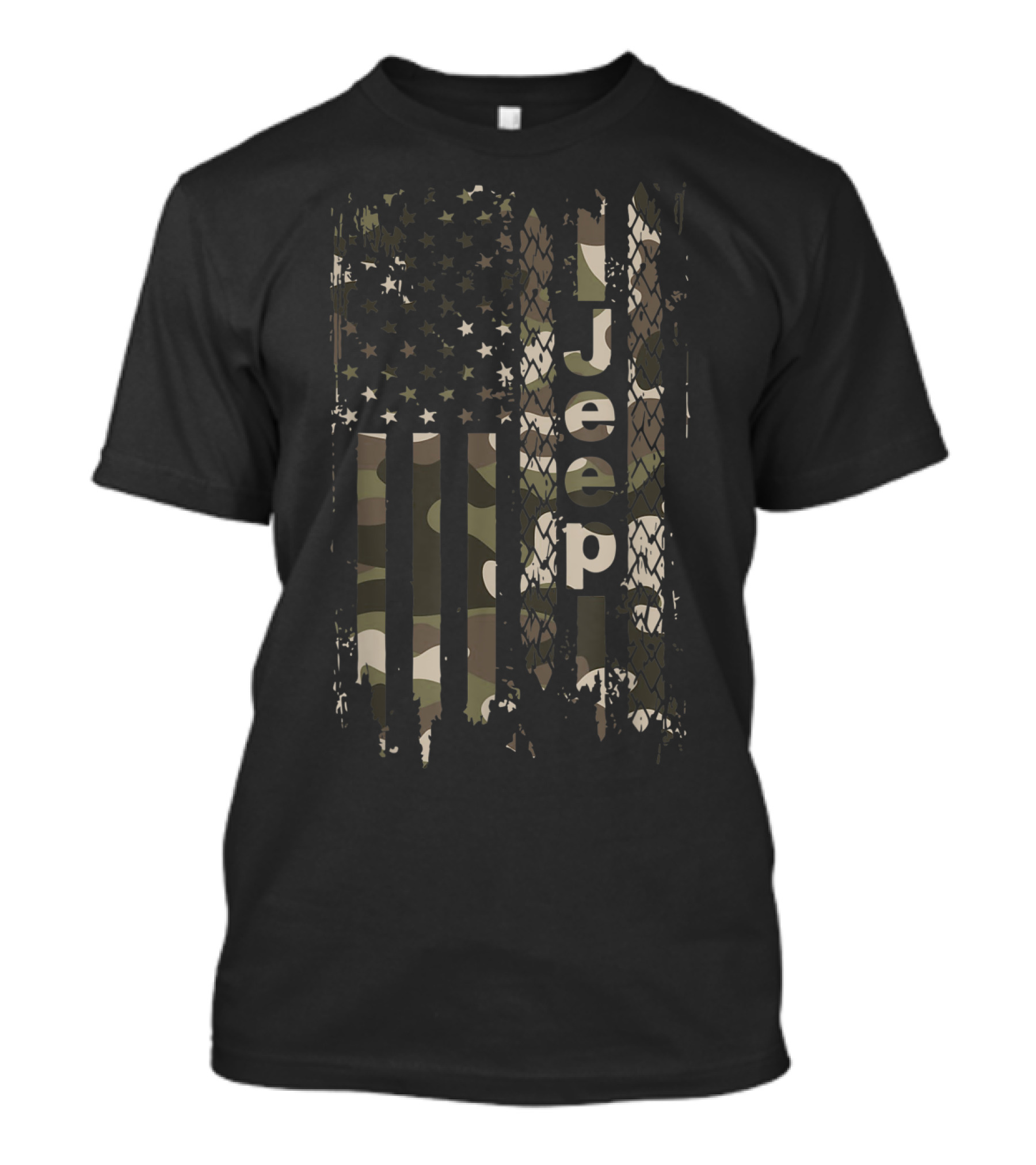 Jeep Camo American Flag Jeep T-Shirt