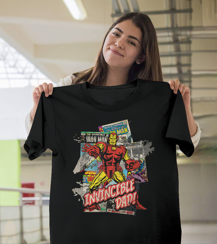 Marvel Iron Man Invincible Dad Of Heroes And Men Father's Day T-Shirt