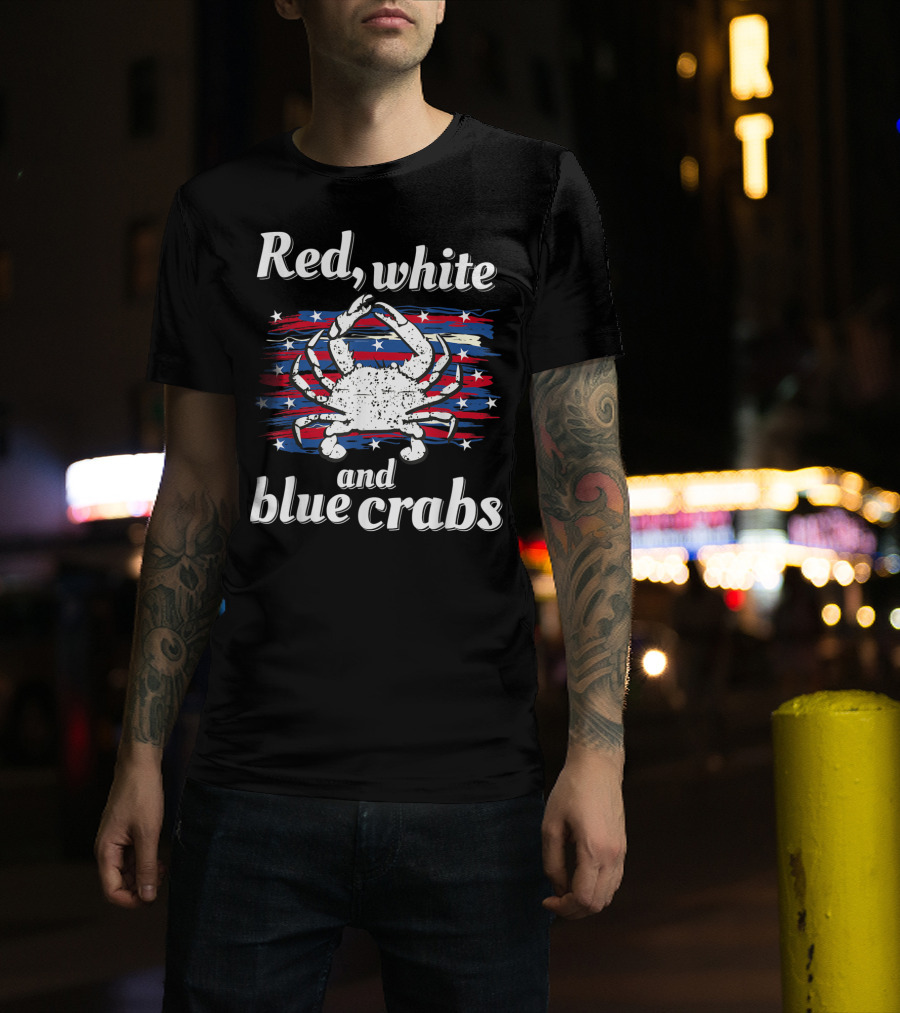 Red White And Blue Crabs Maryland Crab Chesapeake Bay T-Shirt